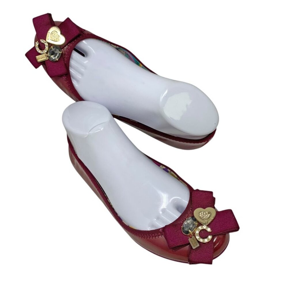 Coach Poppy Caper Magenta Patent Leather Embellished‎ Ballet Flats - Picture 13 of 13
